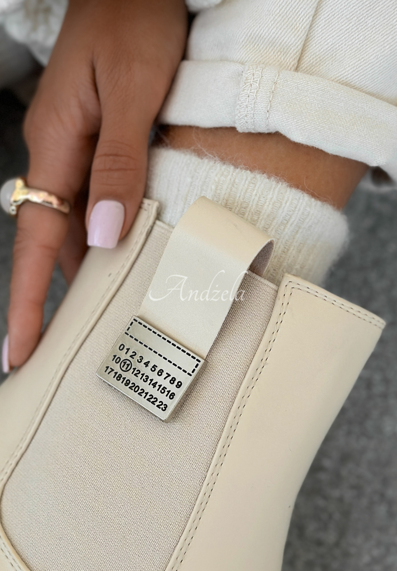 Lederstiefeletten White Mountain Beige