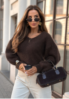 Moherowy Pullover Touch Of Autumn Schokoladenbraun