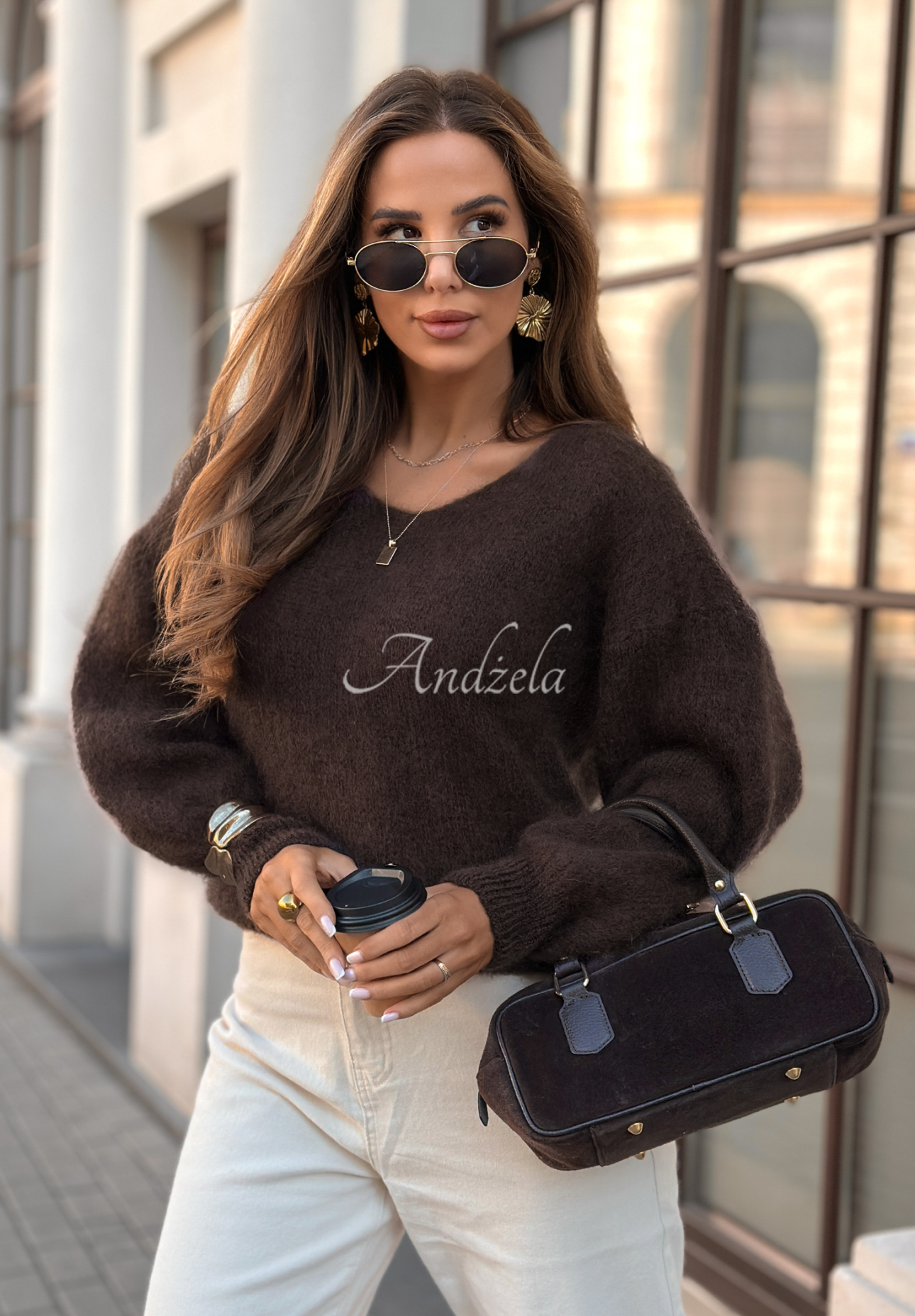 Touch Of Autumn chocolate mohair sweater