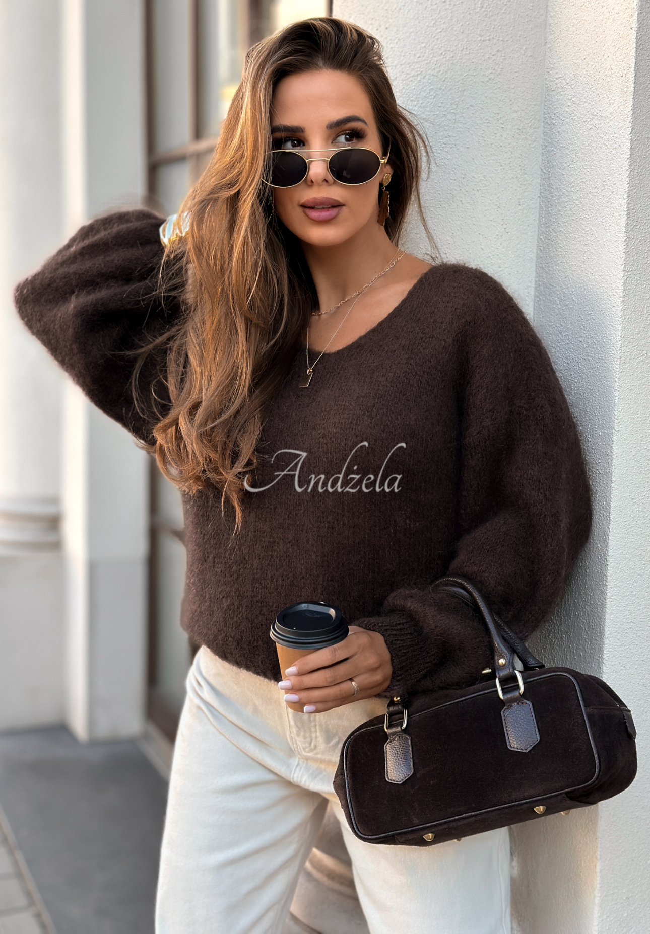 Touch Of Autumn chocolate mohair sweater