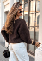 Moherowy Pullover Touch Of Autumn Schokoladenbraun