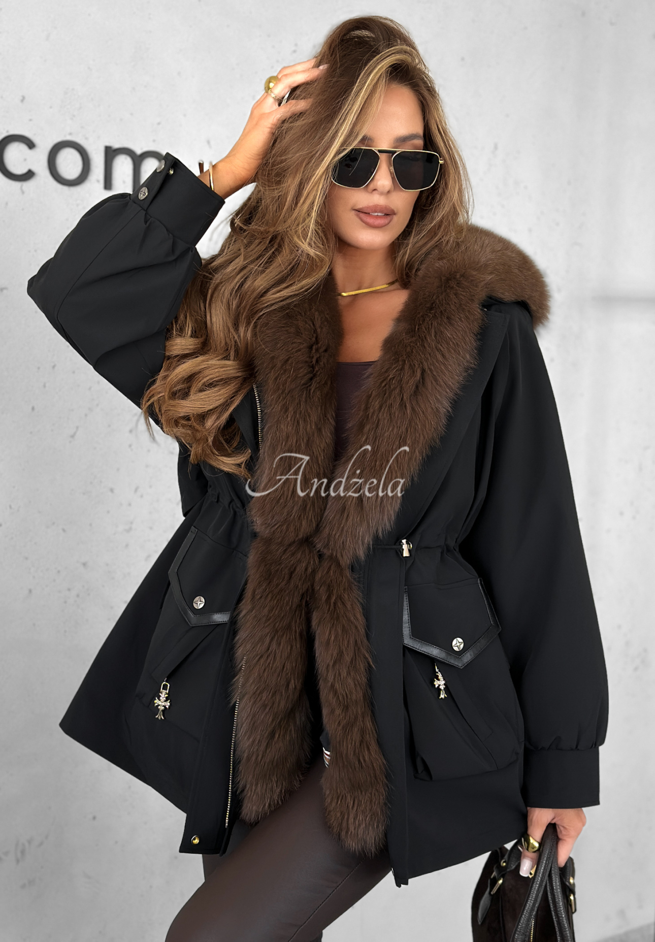 Parkajacke mit Fell Already Know Schwarz