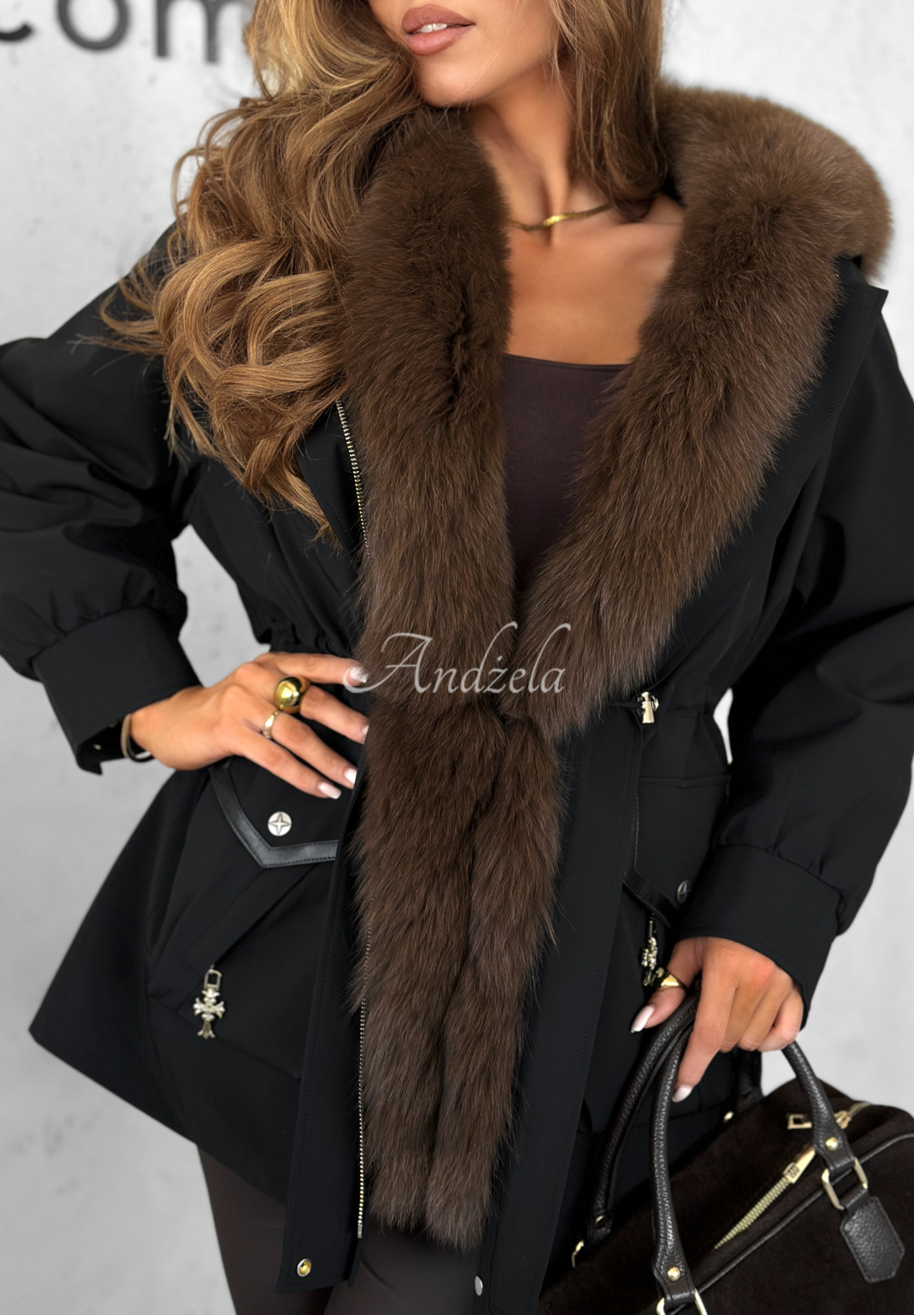 Parkajacke mit Fell Already Know Schwarz