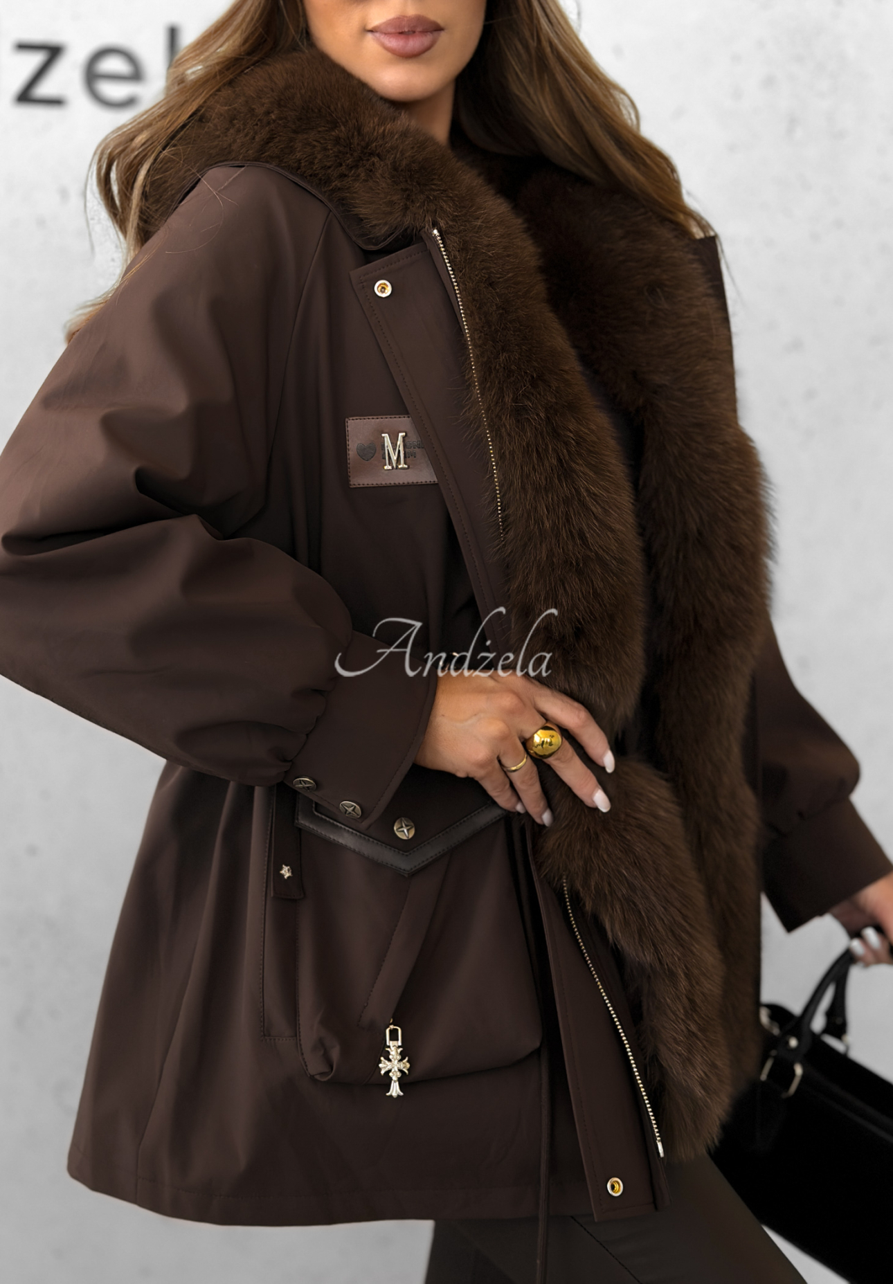 Parkajacke mit Fell Already Know Schokoladenbraun