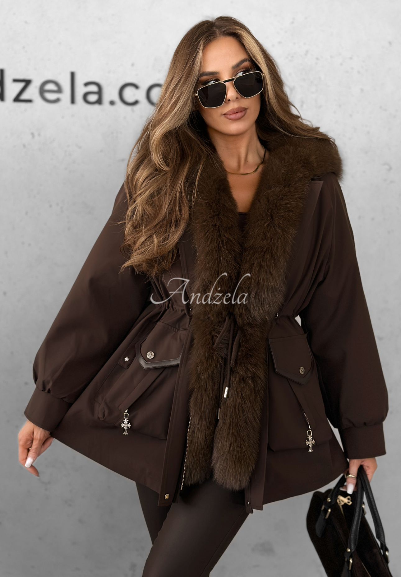 Parkajacke mit Fell Already Know Schokoladenbraun