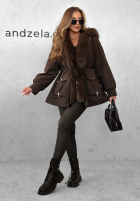 Puchowa Jacke parka z futerkiem Already Know Schokoladenbraun