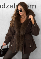 Puchowa Jacke parka z futerkiem Already Know Schokoladenbraun