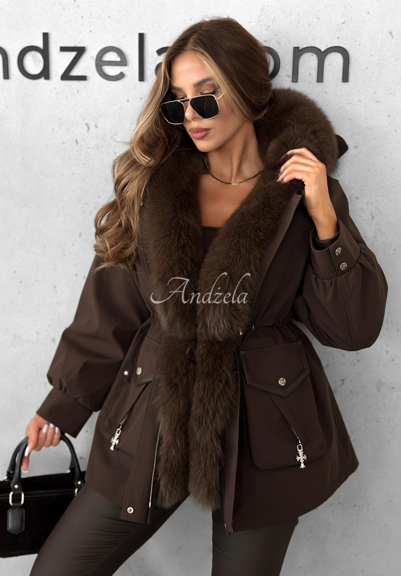 Parkajacke mit Fell Already Know Schokoladenbraun