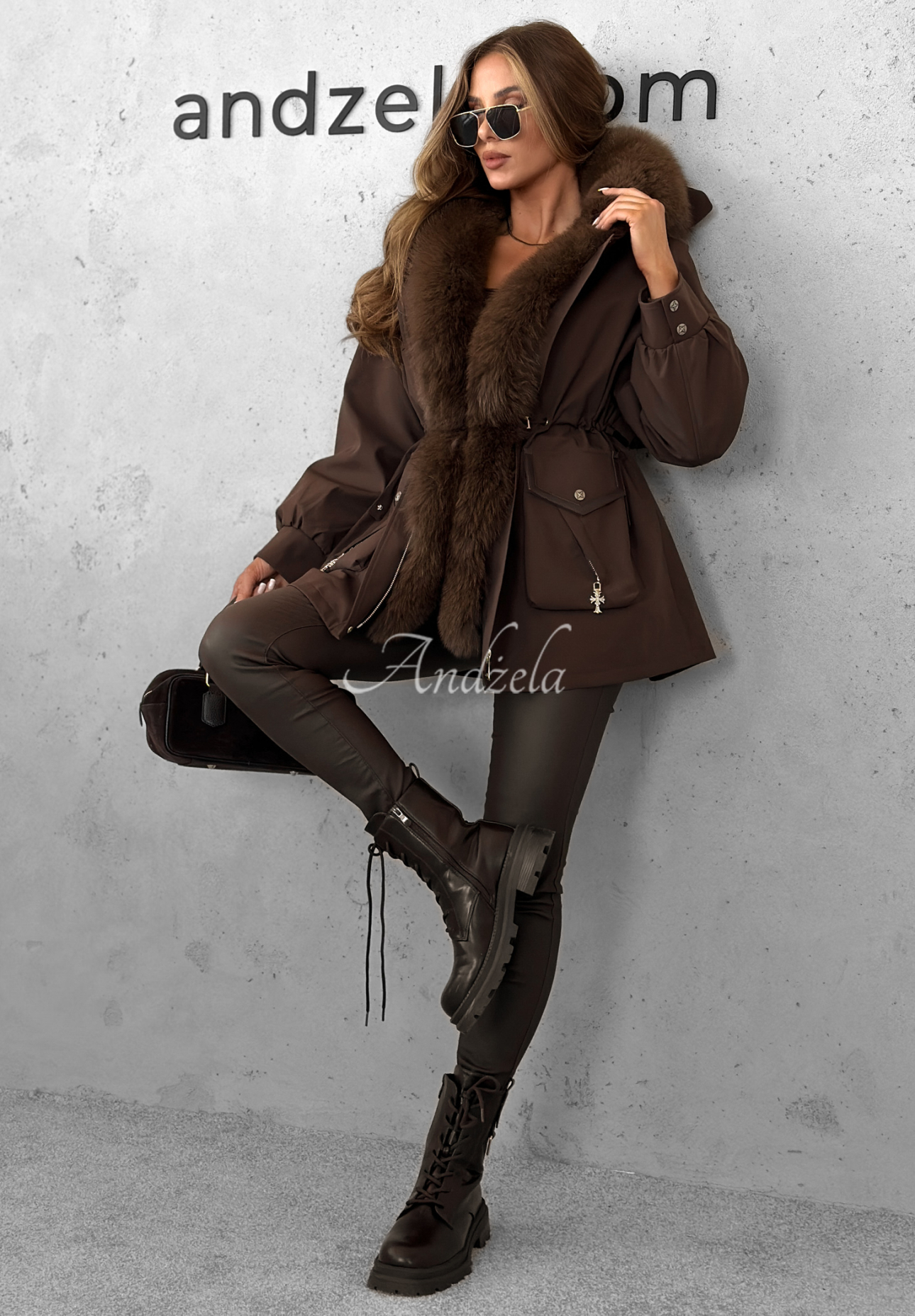Parkajacke mit Fell Already Know Schokoladenbraun