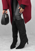 zamszowe Stiefel na szpilce Autumn Divas Schwarz