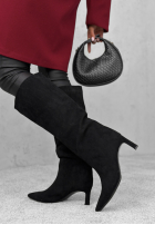 zamszowe Stiefel na szpilce Autumn Divas Schwarz