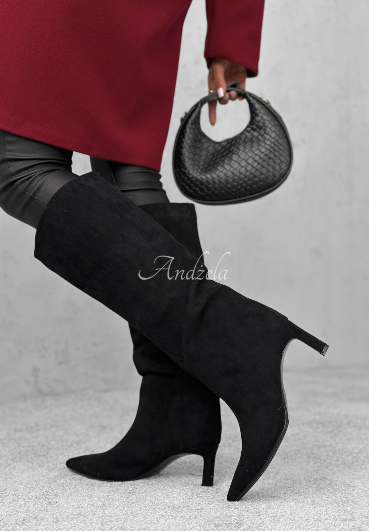 Wildlederstiefel mit hohen Absätzen Autumn Divas Schwarz