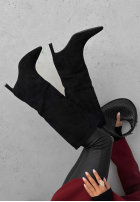 zamszowe Stiefel na szpilce Autumn Divas Schwarz