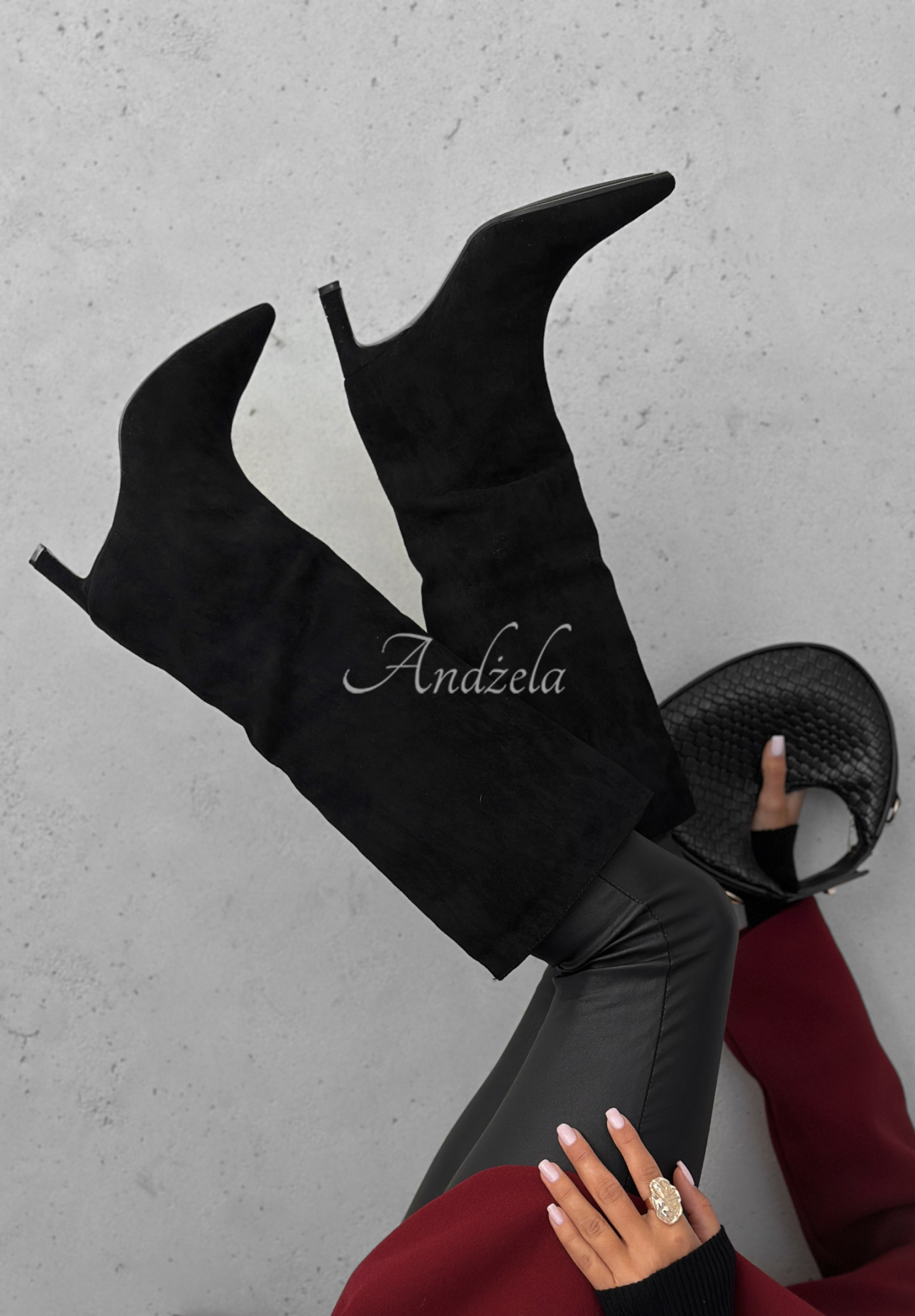 Wildlederstiefel mit hohen Absätzen Autumn Divas Schwarz