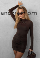 Kleid mini z marszczeniami Final Hour Schokoladenbraun