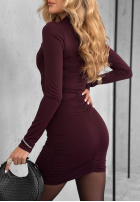 Kleid mini z marszczeniami Final Hour Burgunderrot