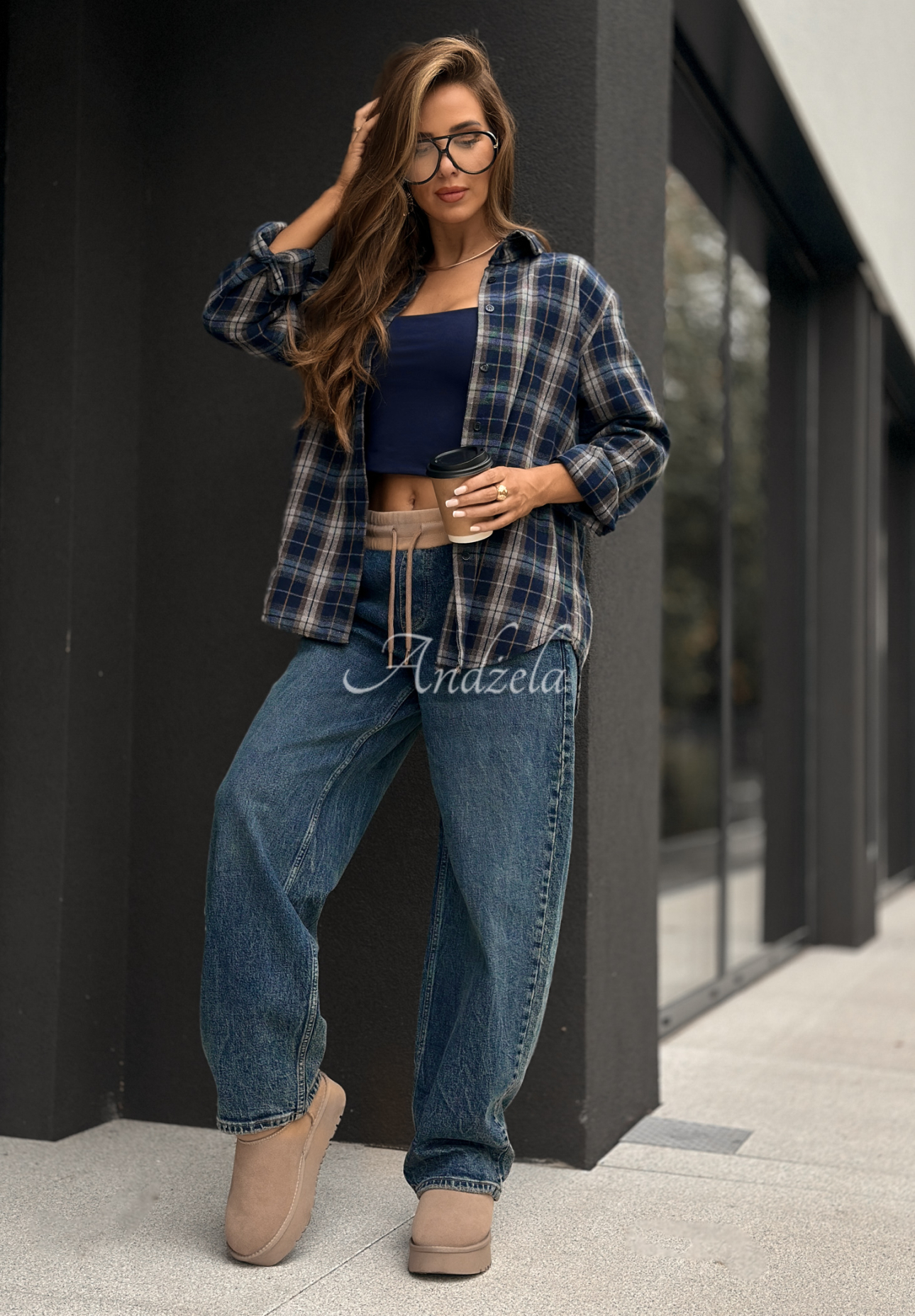 Jeanshose wide leg Not Your Type dunkelblau