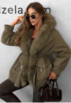 Puchowa Jacke parka z futerkiem Already Know Khaki