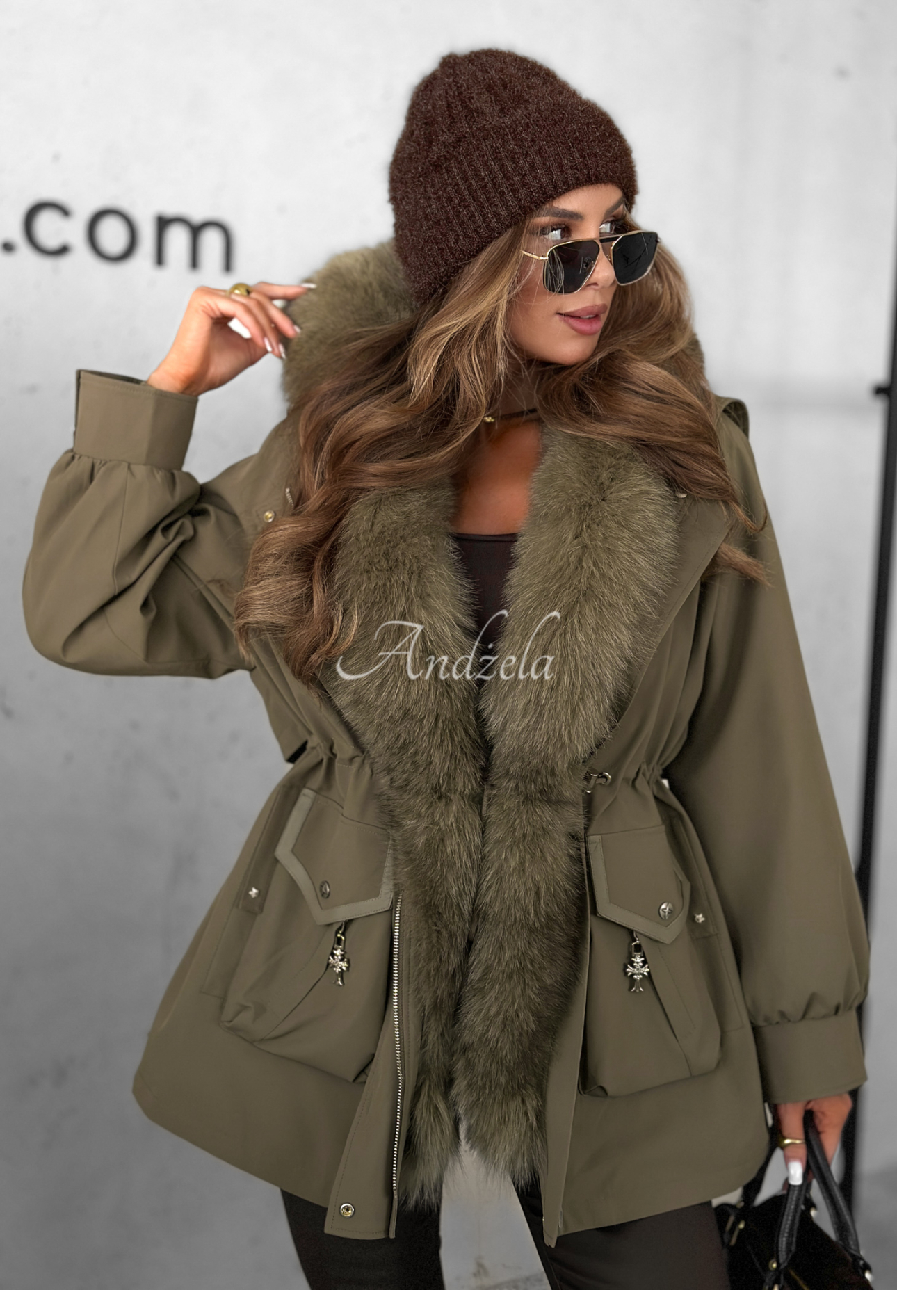 Parkajacke mit Fell Already Know Khaki