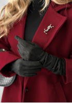 Lange zamszowe Handschuhe Long December Schwarz