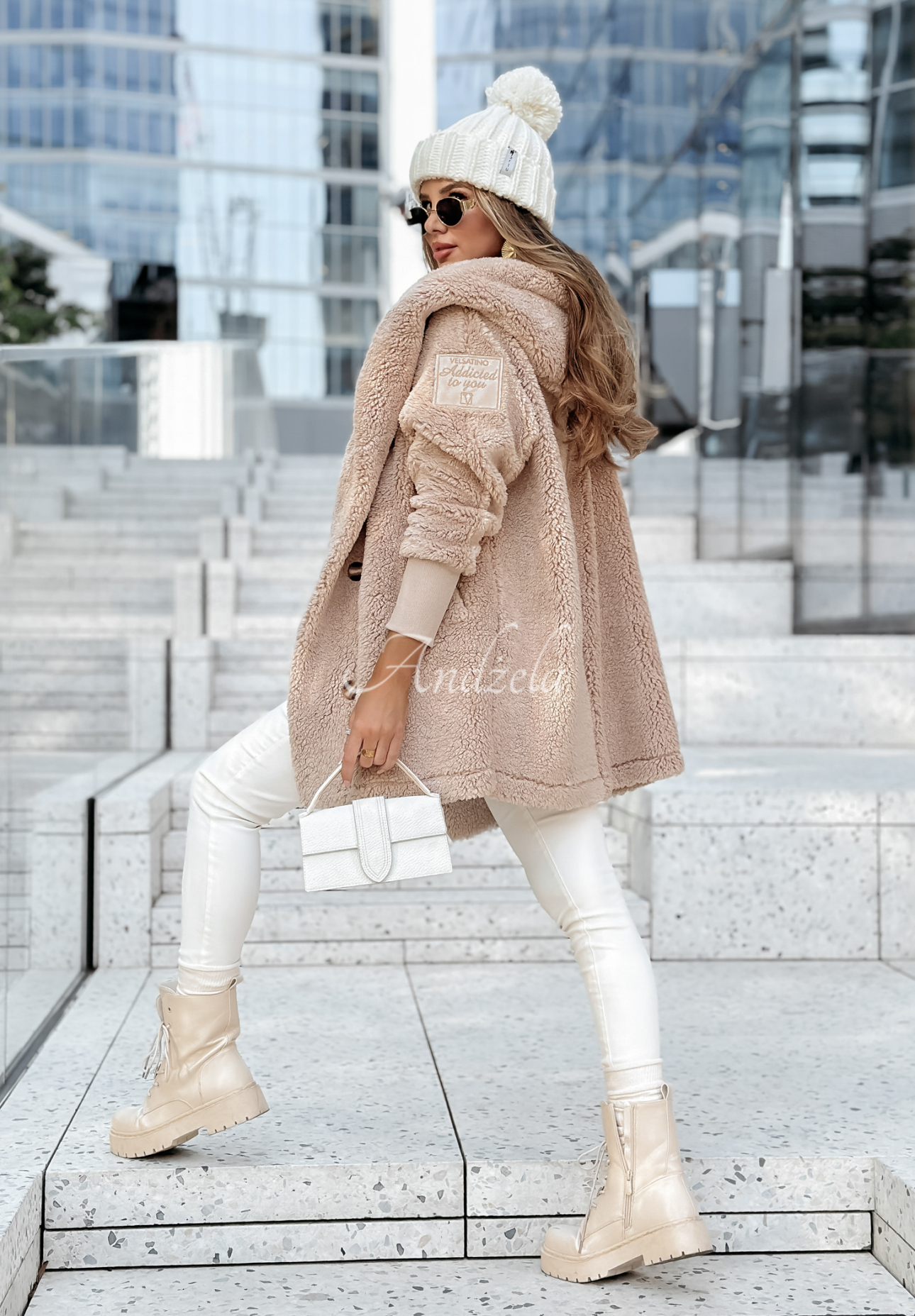 Mantel aus Lammfellimitat Velsatino Arctic Adventures Beige