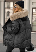 Pikowana Jacke z futerkiem Same Old Story Schwarz