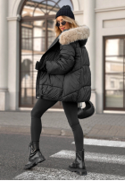 Pikowana Jacke z futerkiem Same Old Story Schwarz