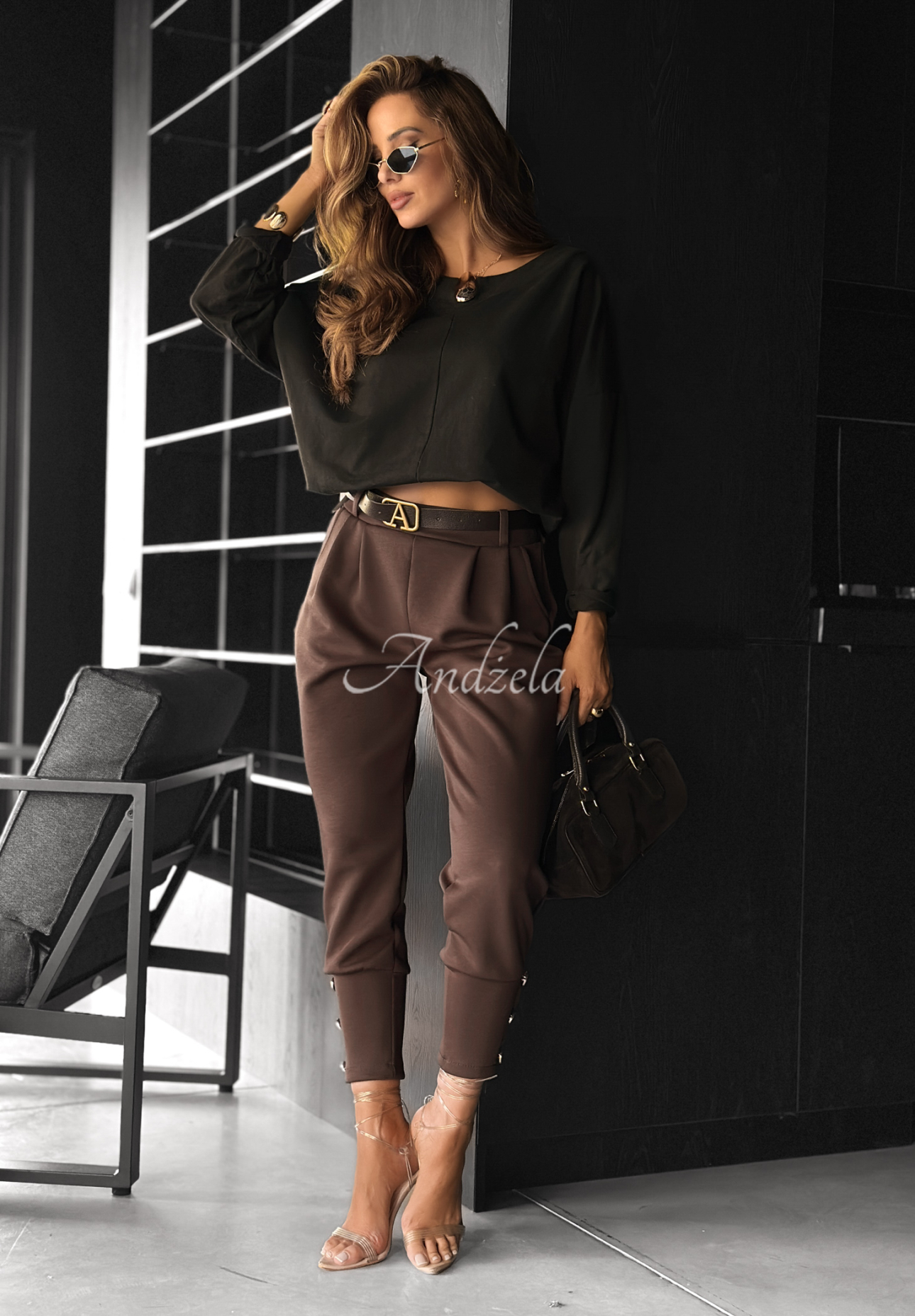 Blouse with decorative applique Same Thing Again black