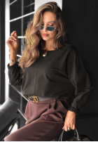 Bluse z ozdobną aplikacją Same Thing Again Schwarz