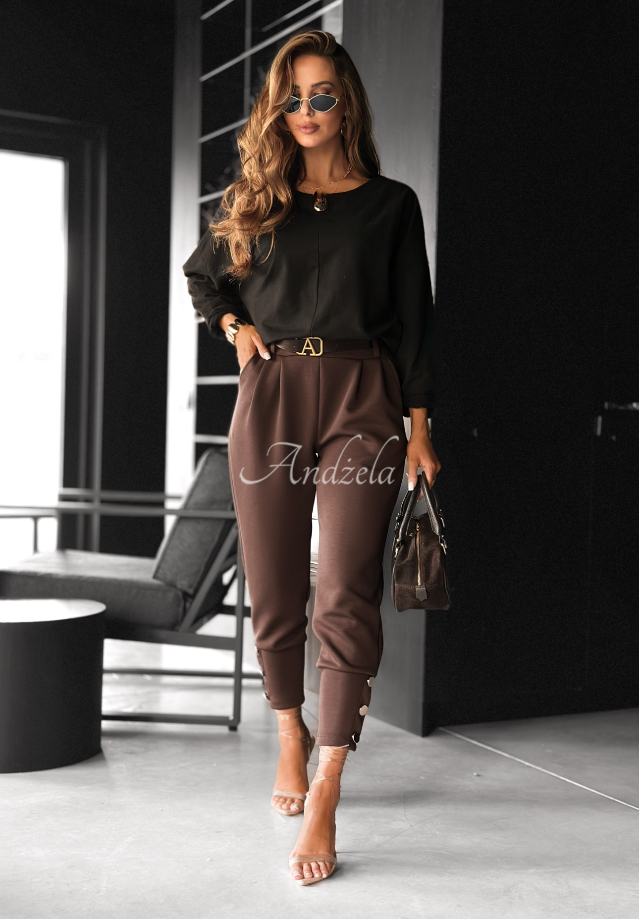 Blouse with decorative applique Same Thing Again black