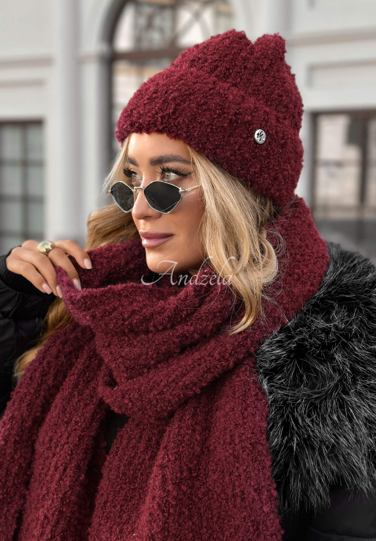 Schal boucle Winter Everywhere Weiß