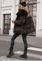 Krótka Jacke z futerkiem Interesting Story Schokoladenbraun