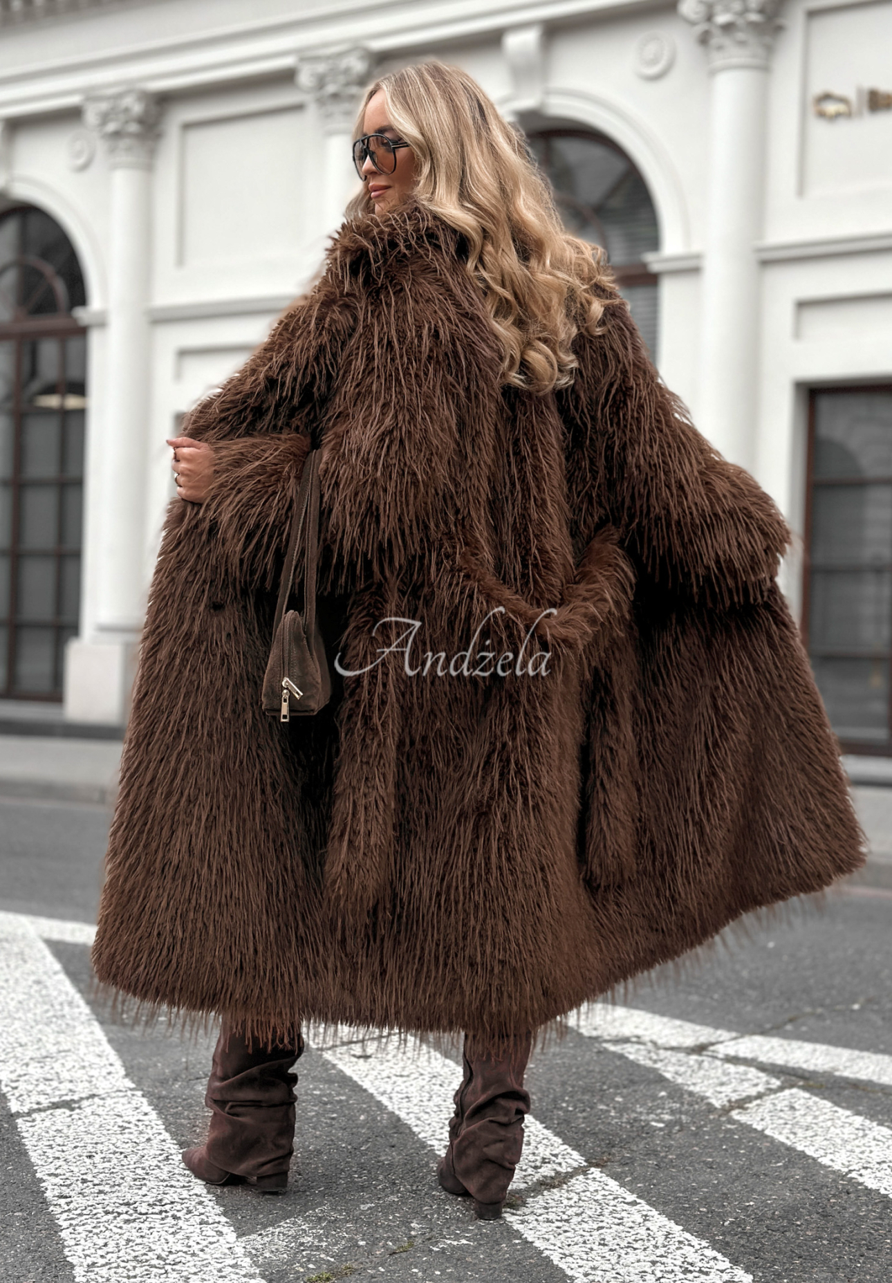 Langer Wollmantel mit Angorafell Show Me How