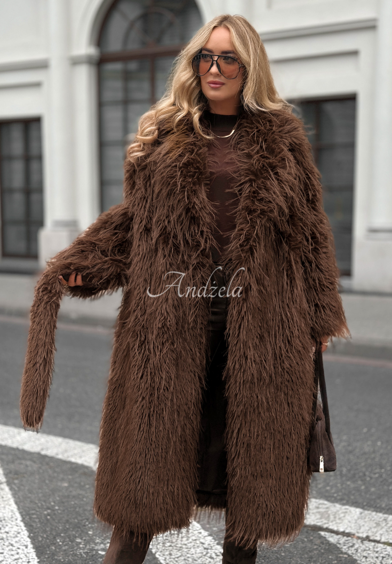 Langer Wollmantel mit Angorafell Show Me How