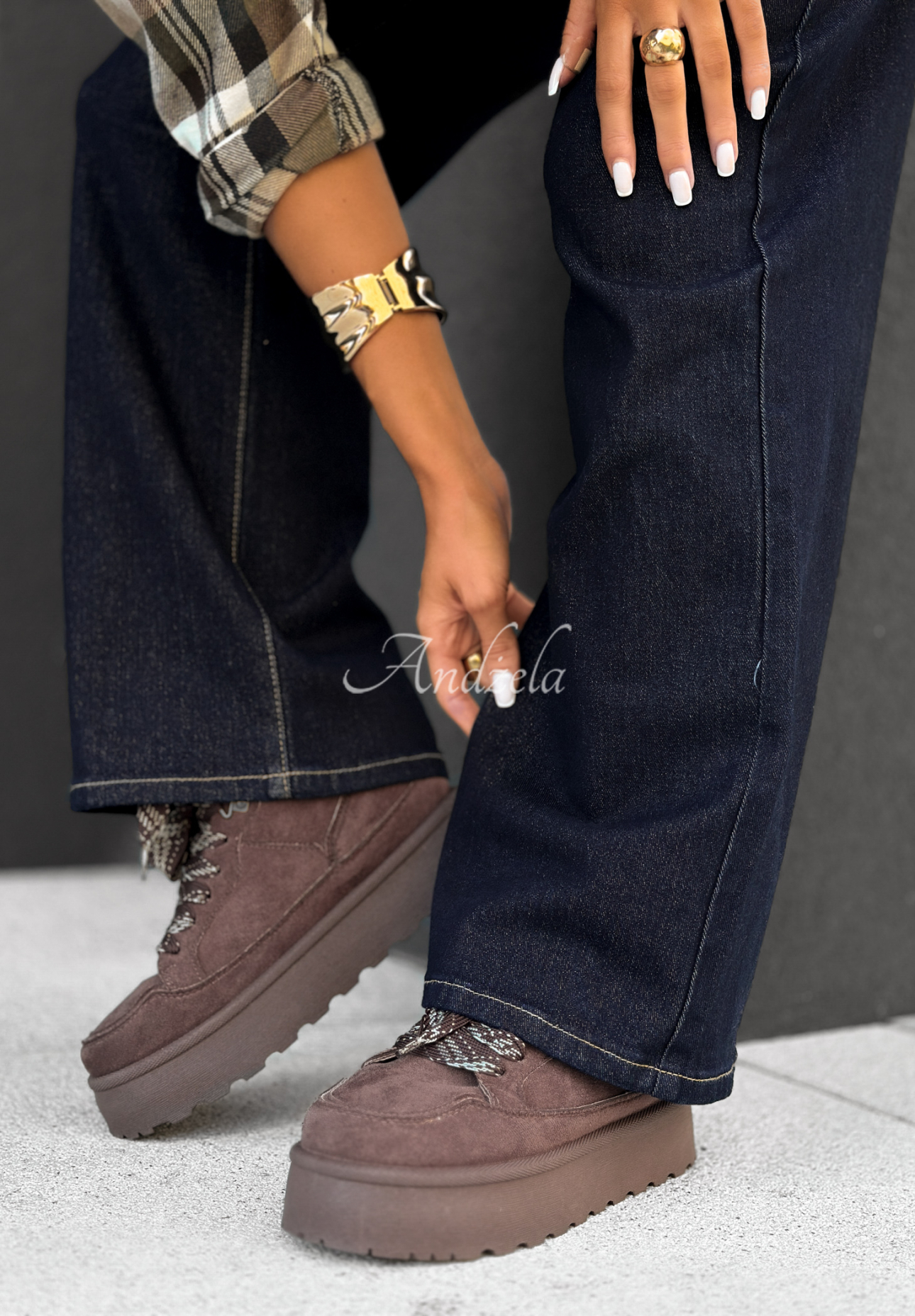 Jeanshose wide leg Inspire The World Dunkelblau