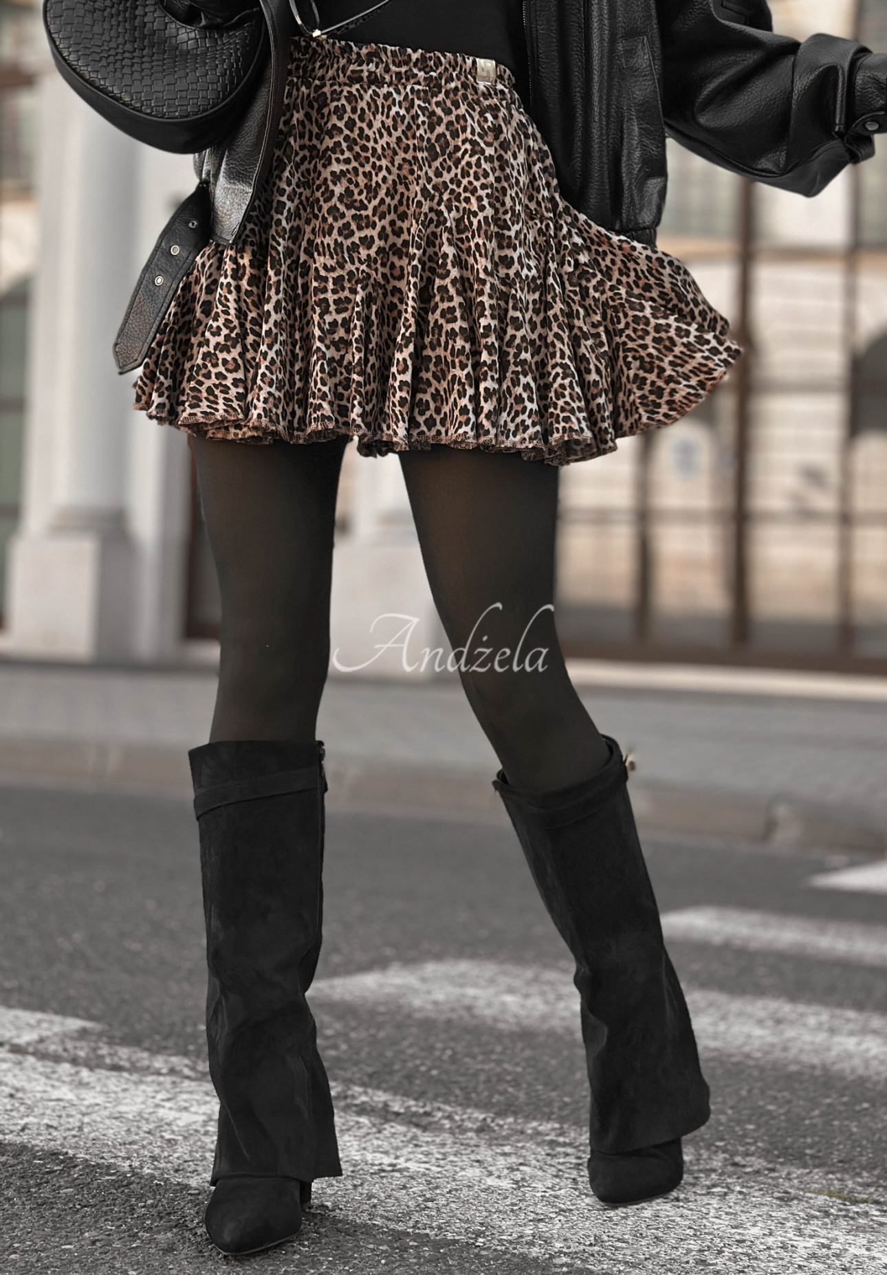 Minirock mit Leopardenmuster Hold My Bag beige-schwarz