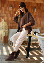 Oversize Sweatshirt Not The Same Schokoladenbraun