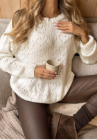 Krótkiażurowy sweter Loveliness Ecru