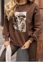 Sweatshirt z nadrukiem Deleted Memories Schokoladenbraun