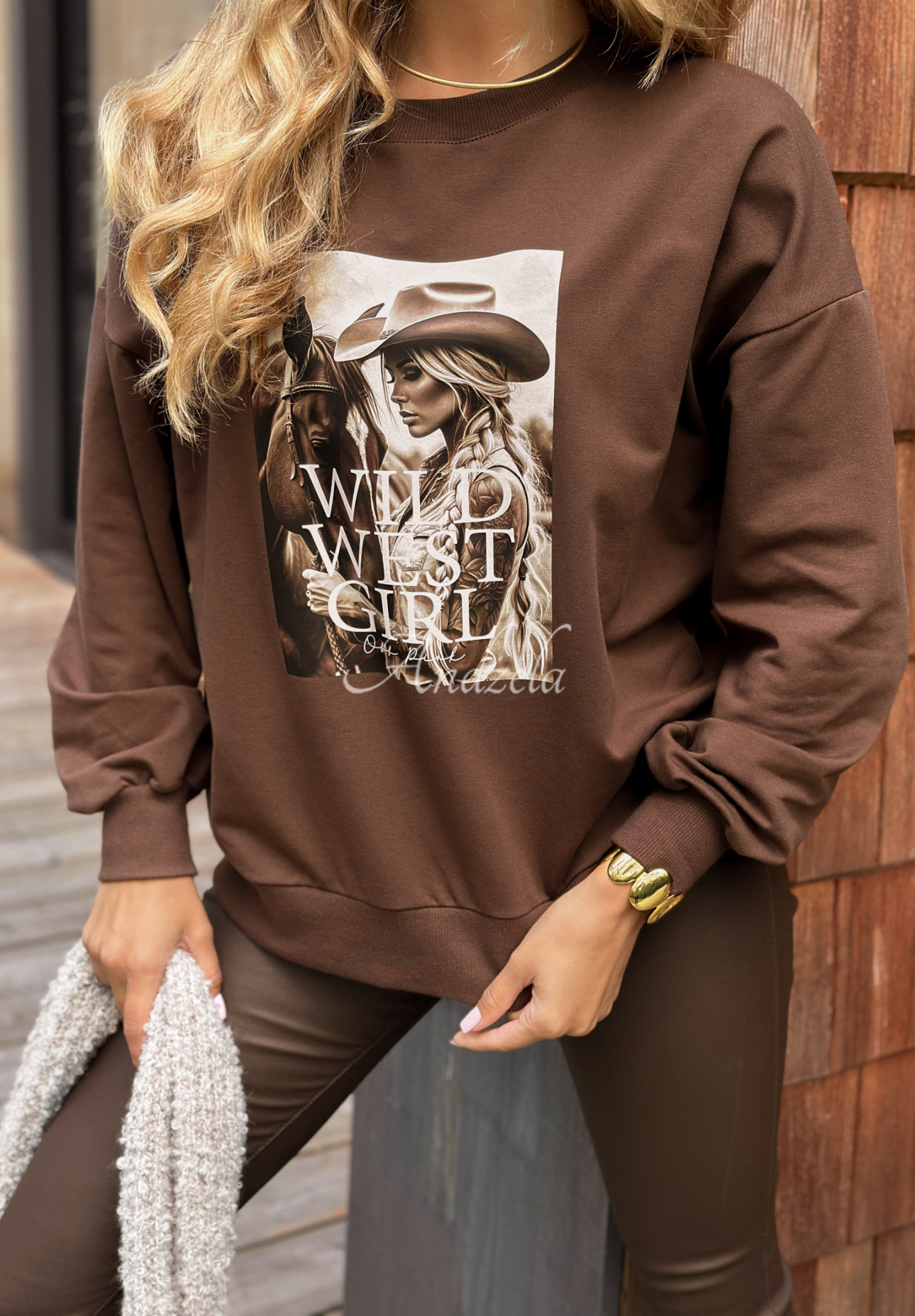 Sweatshirt mit Aufdruck Deleted Memories Schokoladenbraun