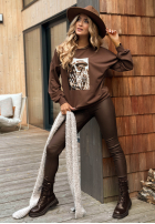 Sweatshirt z nadrukiem Deleted Memories Schokoladenbraun