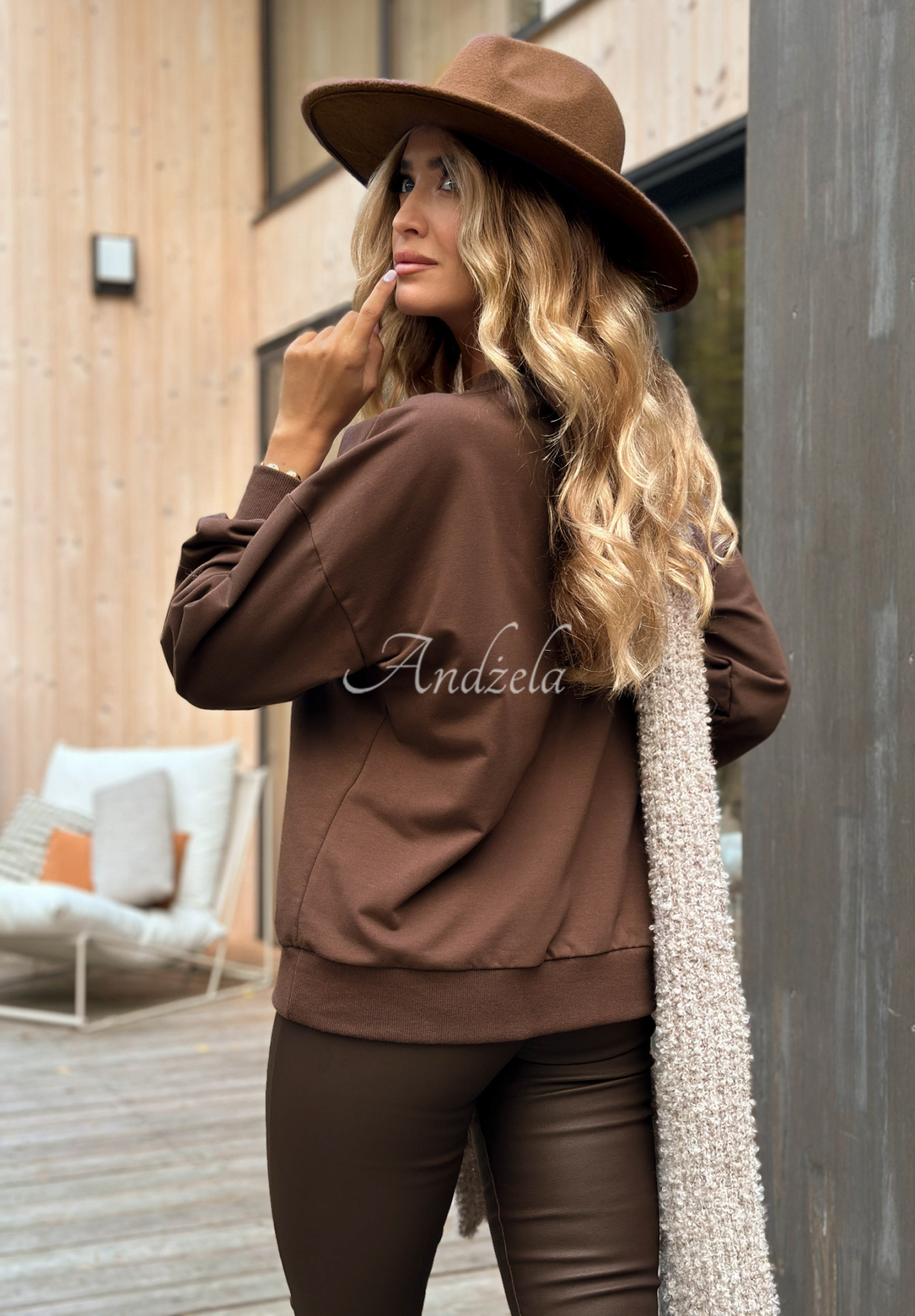 Sweatshirt mit Aufdruck Deleted Memories Schokoladenbraun