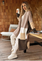 Długi Cardigan Unavailable Today czekoladowo-Beige
