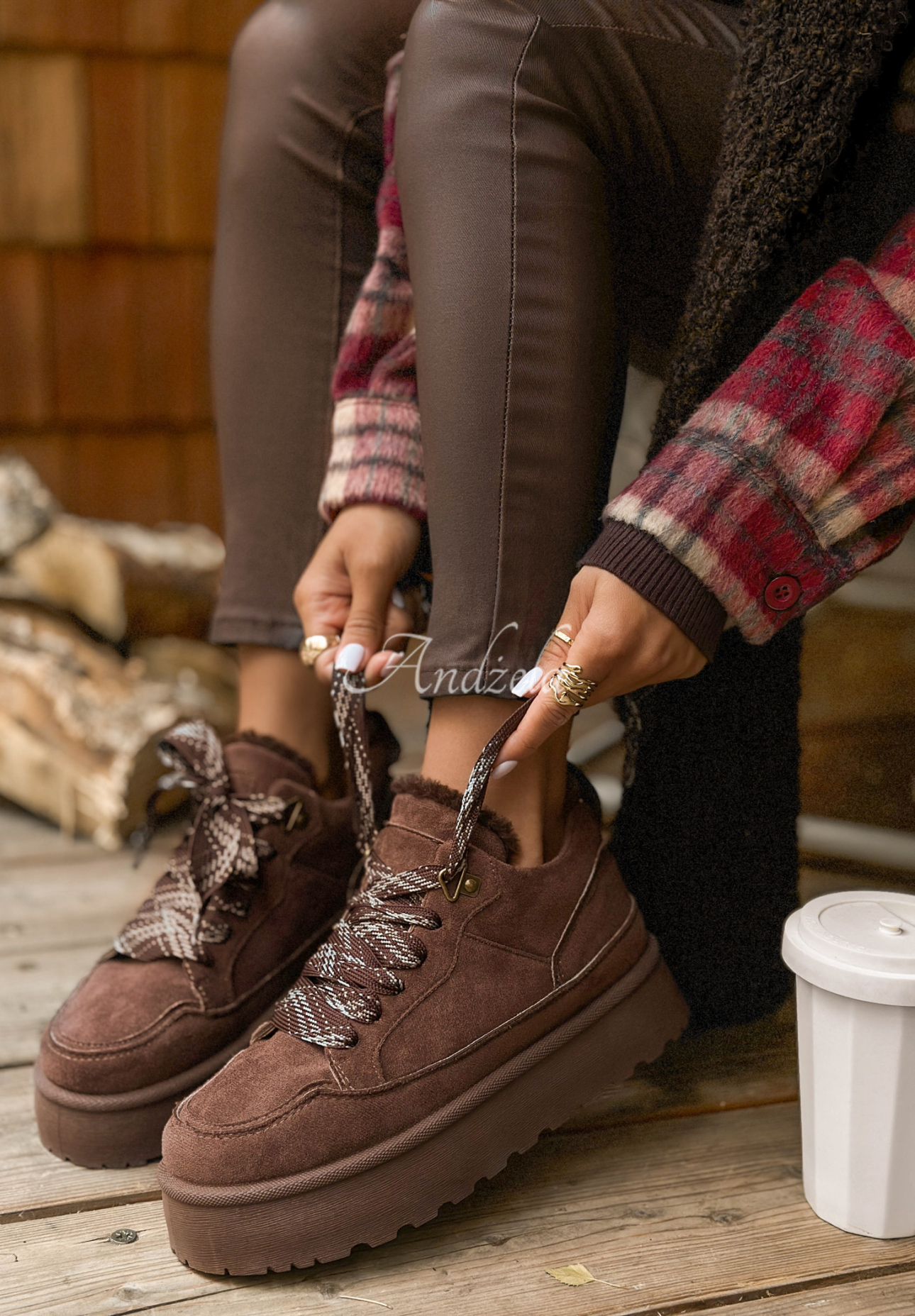 Wildleder Sneakers Comfy In The Cold Schokoladenbraun