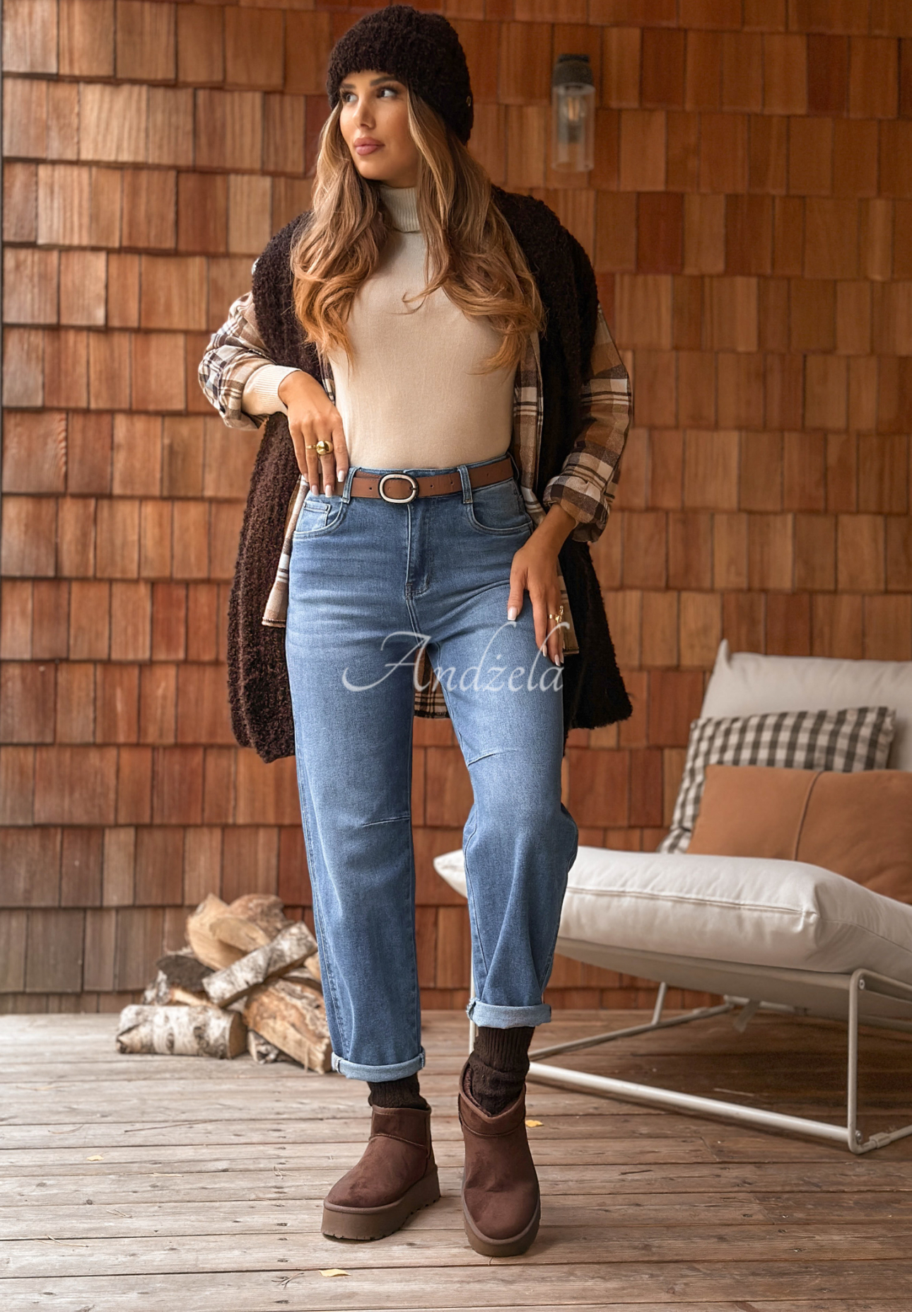 Ballonjeans mit Gürtel Everything Ends Blau