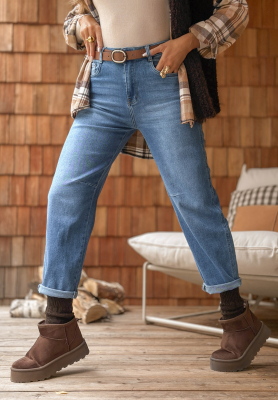 Ballonjeans mit Gürtel Everything Ends Blau