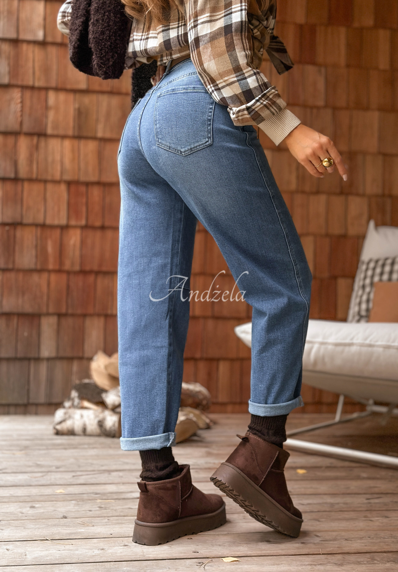 Ballonjeans mit Gürtel Everything Ends Blau