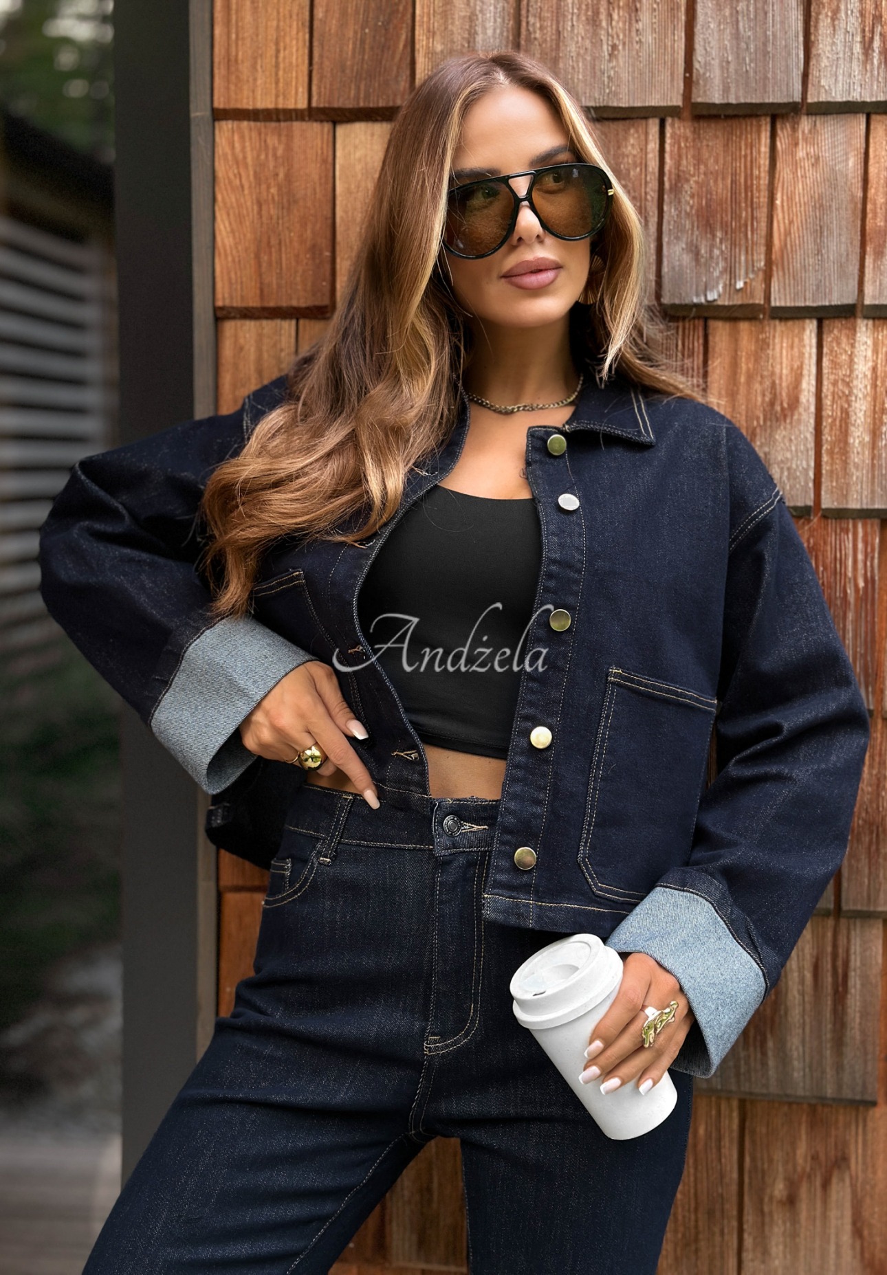 Goodness Returns denim shirt navy blue