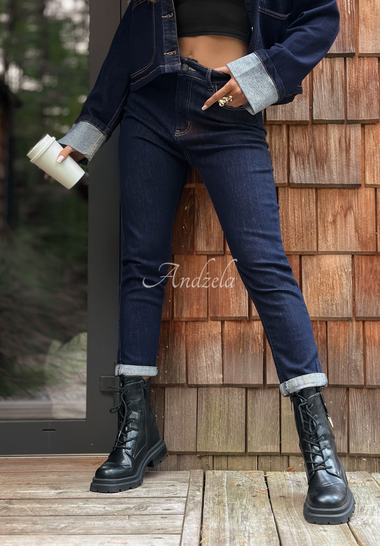 Thought About It navy blue skinny jean pants