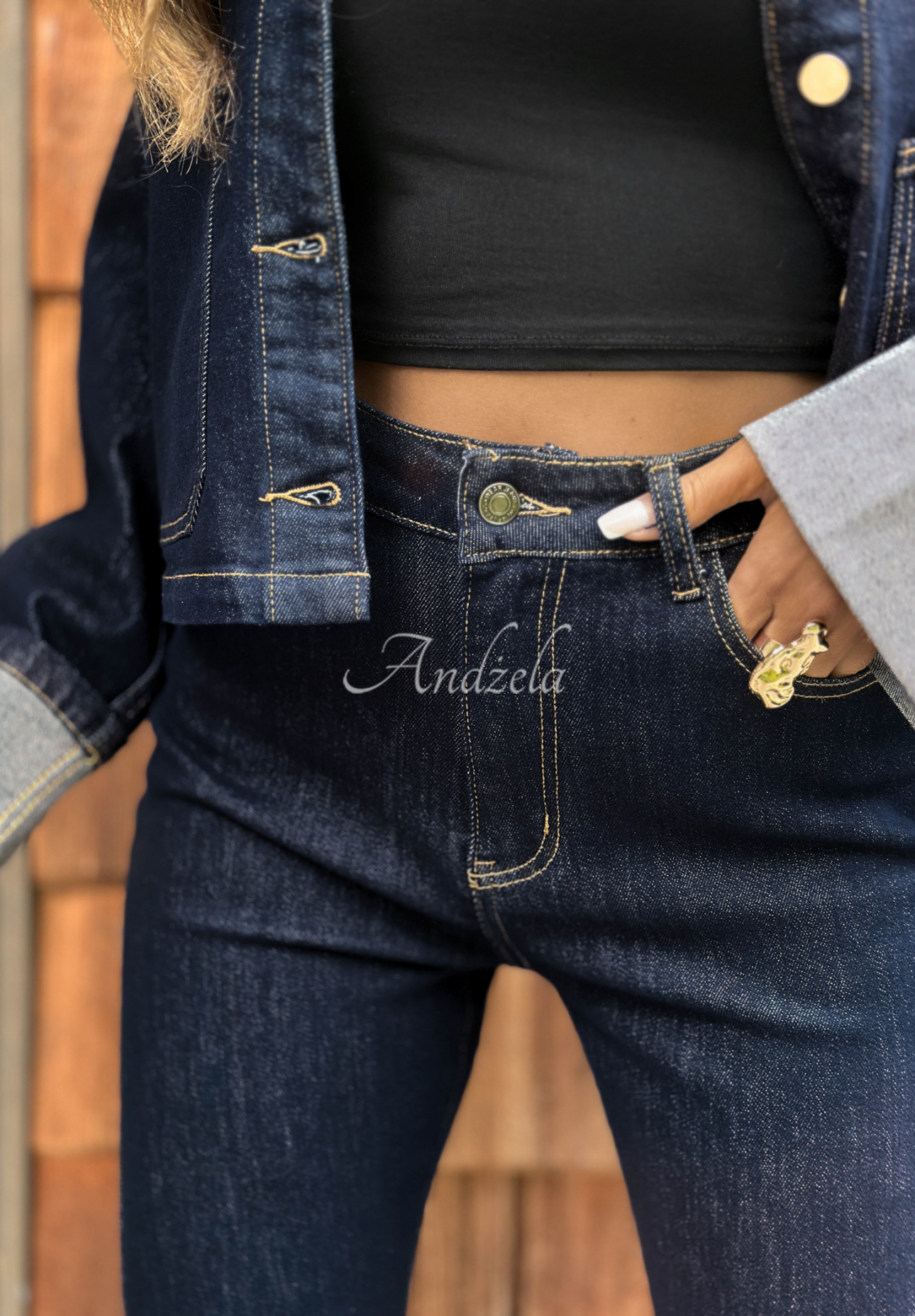 Thought About It navy blue skinny jean pants